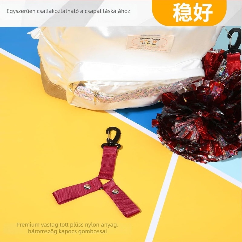 Pom Pom akasztó kapoccsal — Nylon szalag hátizsákomhoz