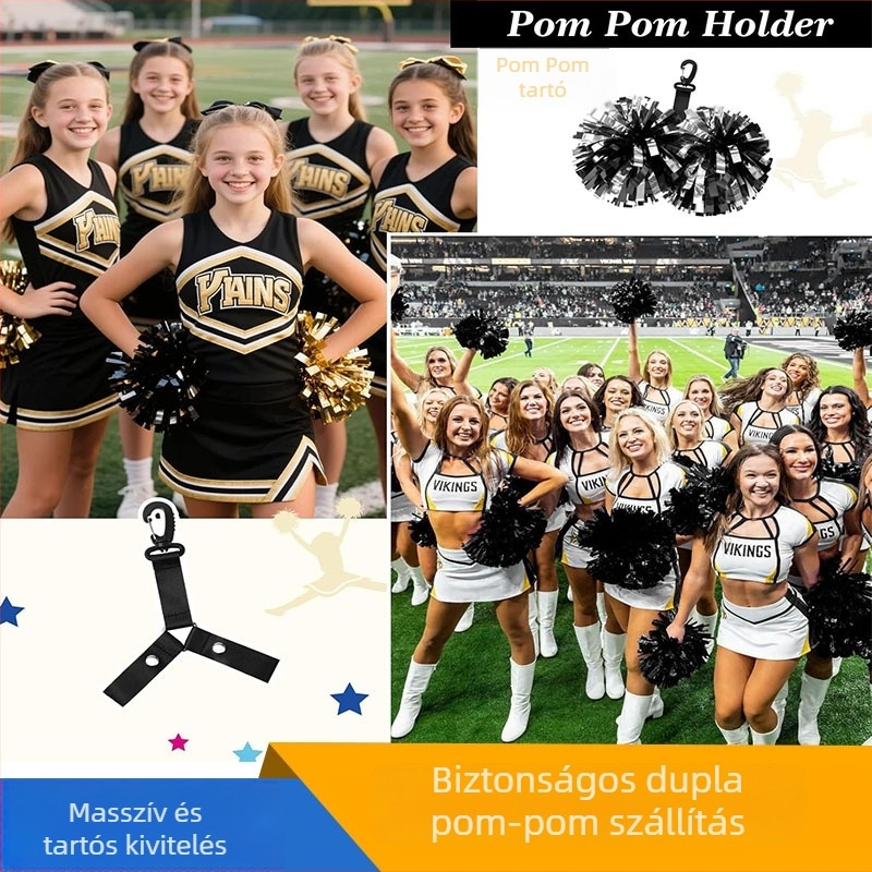 Pom Pom akasztó kapoccsal — Nylon szalag hátizsákomhoz