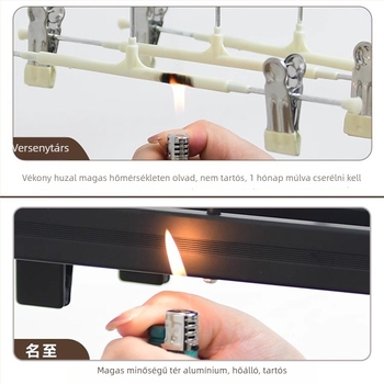 Mozgatható alumínium ötvözetből készült csúszásmentes nadráktartó klip a gardróbhoz