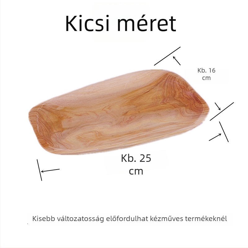 Szilárdfa étkező tányér – szabálytalan alak, festett felület, logónyomtatás, testreszabható