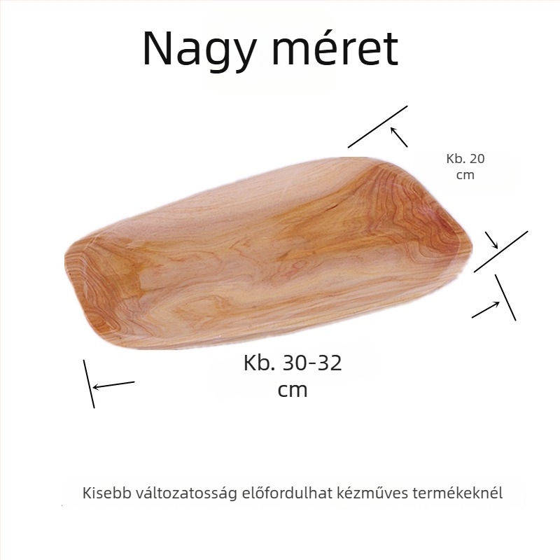 Szilárdfa étkező tányér – szabálytalan alak, festett felület, logónyomtatás, testreszabható