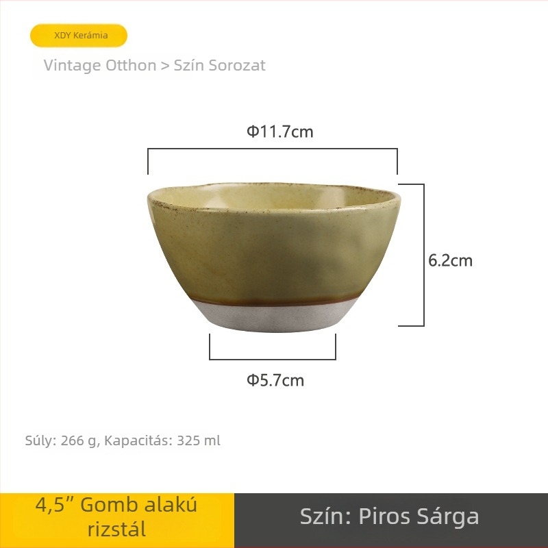 Kerámiából készült tál, alglazúros szín, szabálytalan forma, retro stílus, mikróban használható, testreszabható logó