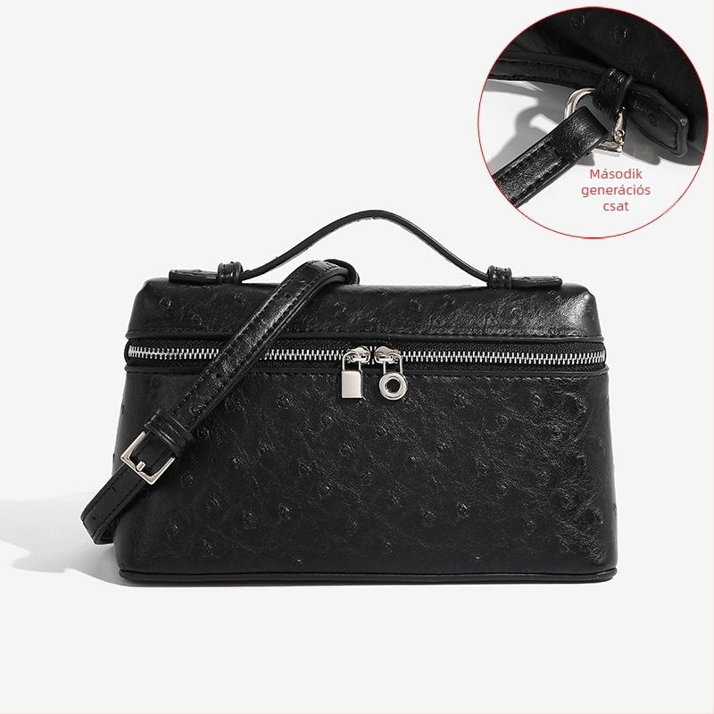 PU bőr női mini crossbody táska — vízszintes négyzet alakú, cipzáras nyitás, PU bélés, egy vállpánt, 2024 nyár