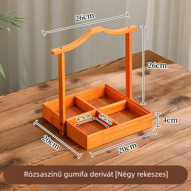 Bambusz gyümölcstál és dekoratív tároló kosár, új kínai stílusú nappali dísz, esküvőkre és jegyességre