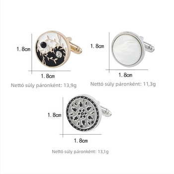 Férfi mandzsettagombok szív alakú dizájnnal és gradientes abalone kagyló bevonattal, ötvözet, csepegő olaj felület, testreszabható (Anyag: ötvözet; Stílus: Férfi; Dizájn: Szív; Finis: Csepegtető olaj; Testreszabható: Igen)