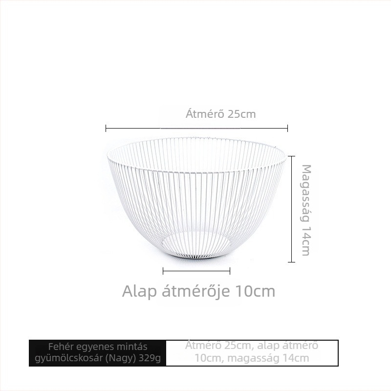 Rozsdamentes acél gyümölcskosár, minimalist design, YOGEHOME