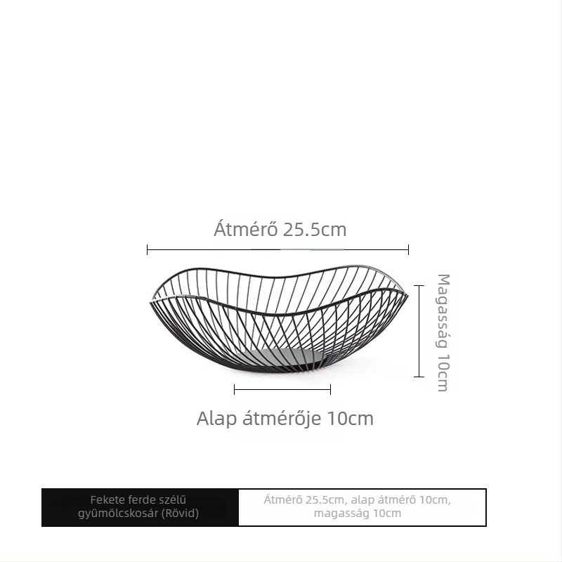 Rozsdamentes acél gyümölcskosár, minimalist design, YOGEHOME
