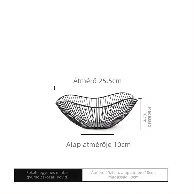 Rozsdamentes acél gyümölcskosár, minimalist design, YOGEHOME