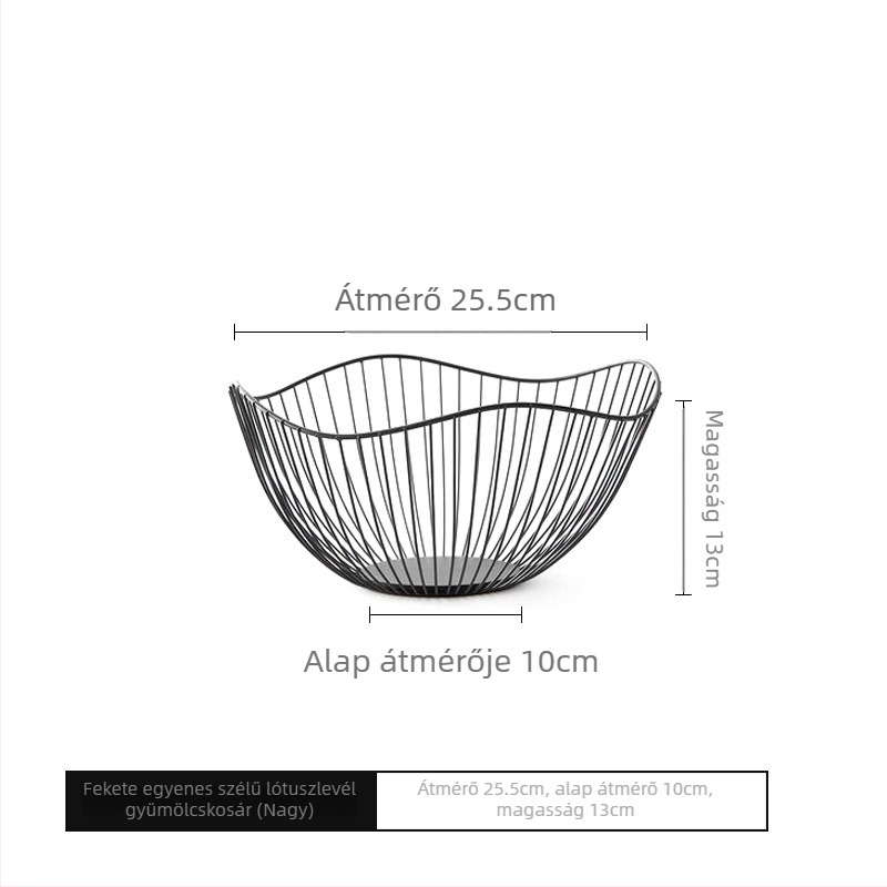 Rozsdamentes acél gyümölcskosár, minimalist design, YOGEHOME