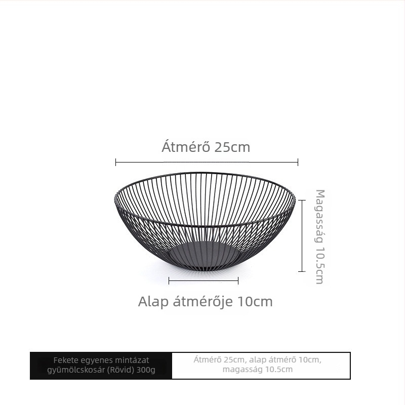 Rozsdamentes acél gyümölcskosár, minimalist design, YOGEHOME