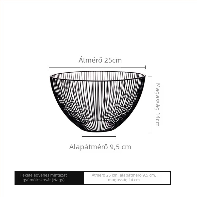 Rozsdamentes acél gyümölcskosár, minimalist design, YOGEHOME