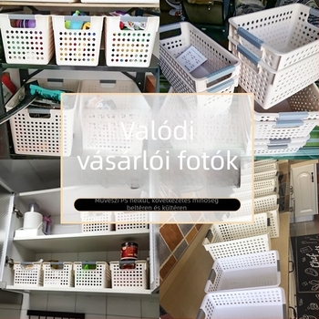 Asztali műanyag tároló kosár fonott dizájnnal, japán stílus, modell LD6070-6073, gyümölcsök, zöldségek és nassolnivalók számára