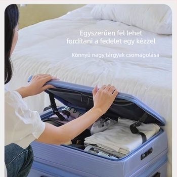 Oldalsó nyitású, bővíthető poggyász ABS+PC anyagból, vízálló, száraz–nedves elkülönítés, TSA kombinált zár