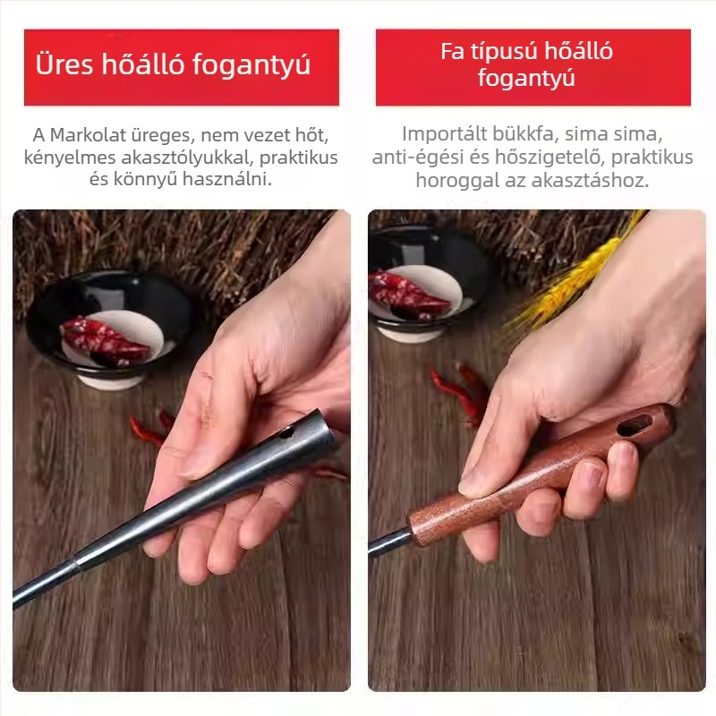 Kanál és spatula készlet, rozsdamentes acél, fa nyél, csúszásmentes, hőálló, logó nyomtatás elérhető