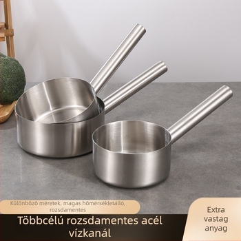 Rozsdamentes acélból készült lapos aljzós kanál, leveskanál, egyszerű stílus, Kitchen cattle, testreszabható