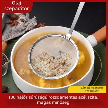 Konyhai spatula ultrafin 100-mesh szűrő habosításhoz és szójatej szűréséhez, 304 rozsdamentes acél kezeléssel, kód Flat 10+12+14+16