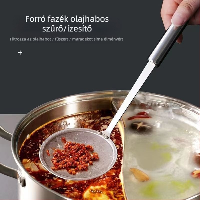 Konyhai spatula ultrafin 100-mesh szűrő habosításhoz és szójatej szűréséhez, 304 rozsdamentes acél kezeléssel, kód Flat 10+12+14+16