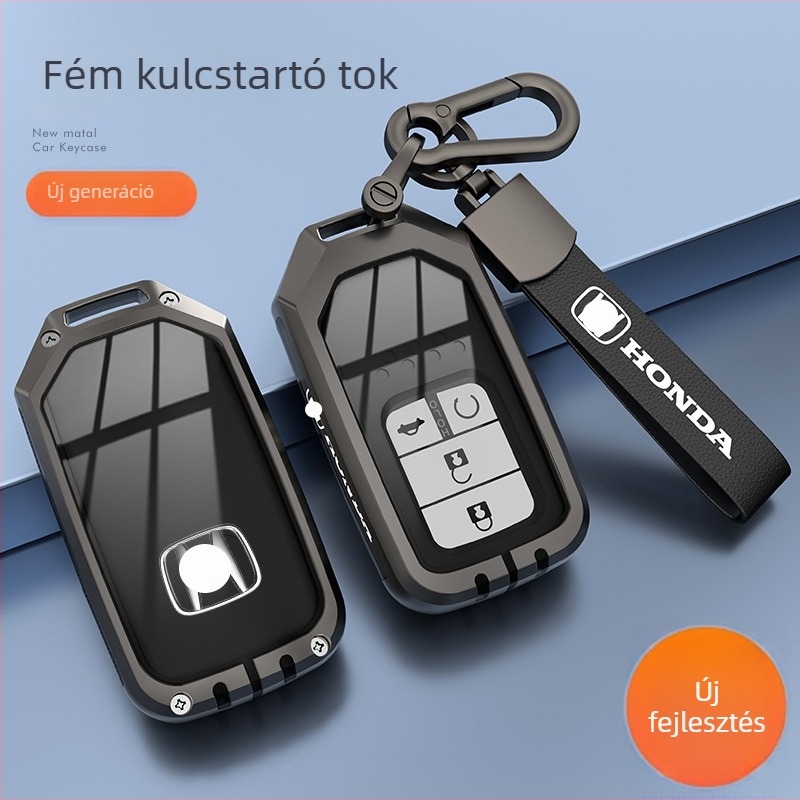 Honda kulcstartó borítás – cinkötvözet, minimalist stílus, CR-V, Civic, Accord, XR-V modellekhez