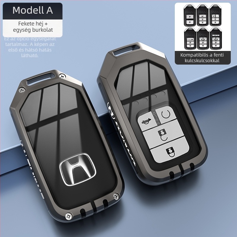 Honda kulcstartó borítás – cinkötvözet, minimalist stílus, CR-V, Civic, Accord, XR-V modellekhez