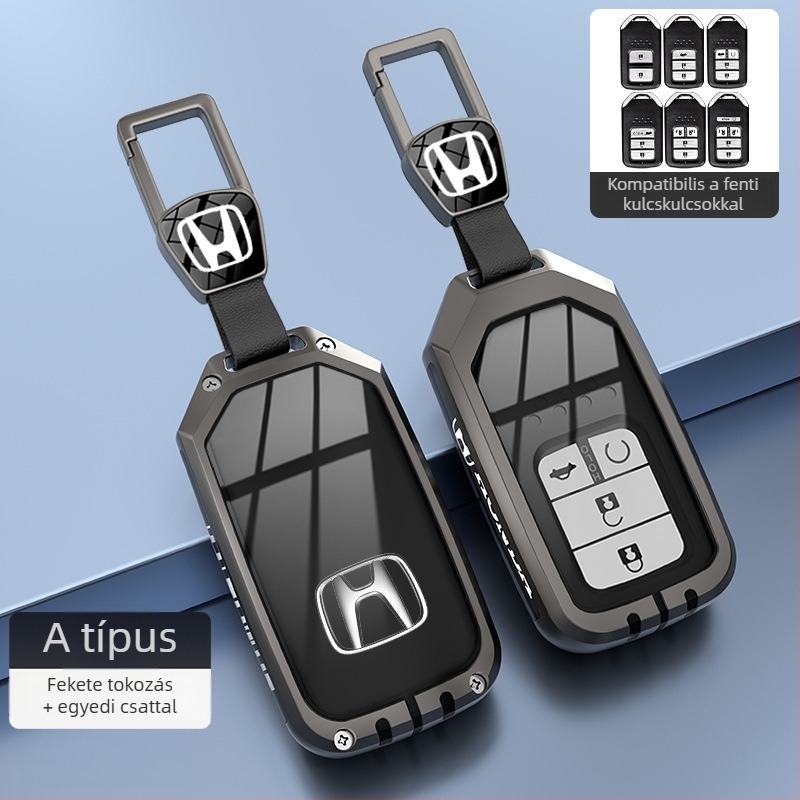 Honda kulcstartó borítás – cinkötvözet, minimalist stílus, CR-V, Civic, Accord, XR-V modellekhez