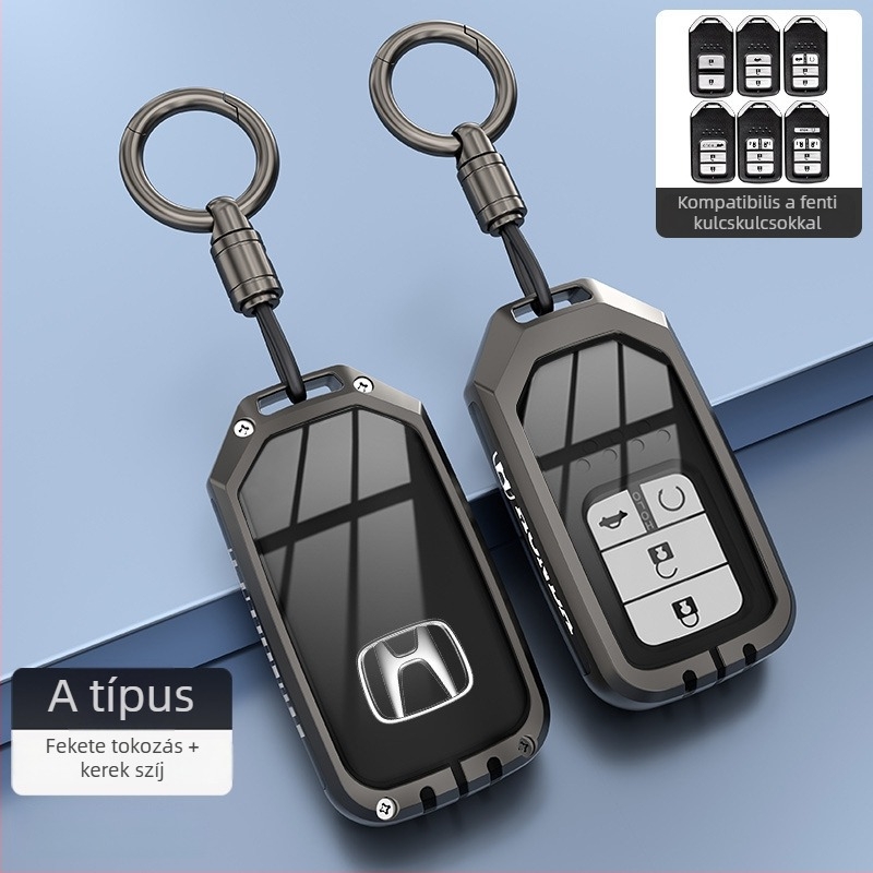 Honda kulcstartó borítás – cinkötvözet, minimalist stílus, CR-V, Civic, Accord, XR-V modellekhez