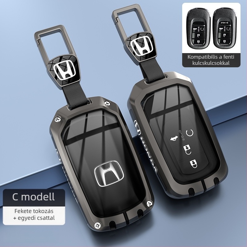 Honda kulcstartó borítás – cinkötvözet, minimalist stílus, CR-V, Civic, Accord, XR-V modellekhez
