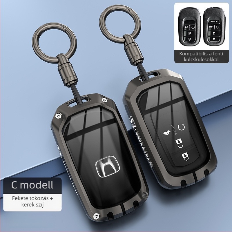 Honda kulcstartó borítás – cinkötvözet, minimalist stílus, CR-V, Civic, Accord, XR-V modellekhez