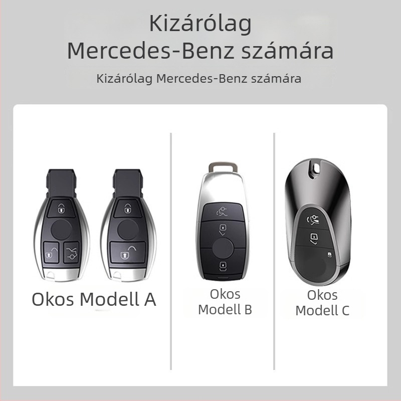 Shengxin kulcstartó tok zink ötvözetből Mercedes-Benz E-osztály, C-osztály, GLC, GLA – Egyszerű stílus, testreszabás nélküli