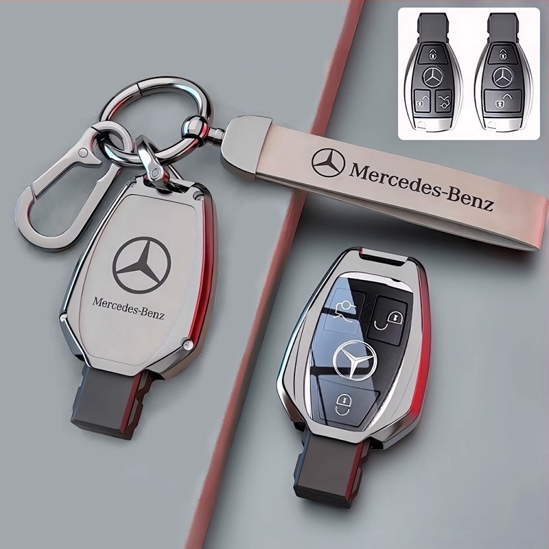 Shengxin kulcstartó tok zink ötvözetből Mercedes-Benz E-osztály, C-osztály, GLC, GLA – Egyszerű stílus, testreszabás nélküli