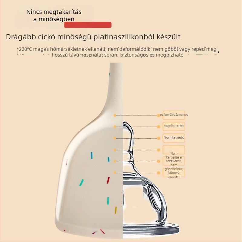 Szilikon spatula és kanál készlet – tapadásmentes, hőálló, csúszásmentes, égési sérülés elleni, szilikon nyél