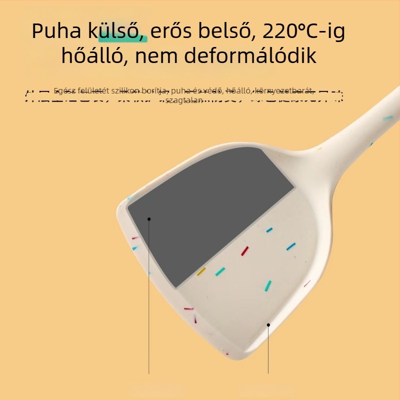 Szilikon spatula és kanál készlet – tapadásmentes, hőálló, csúszásmentes, égési sérülés elleni, szilikon nyél