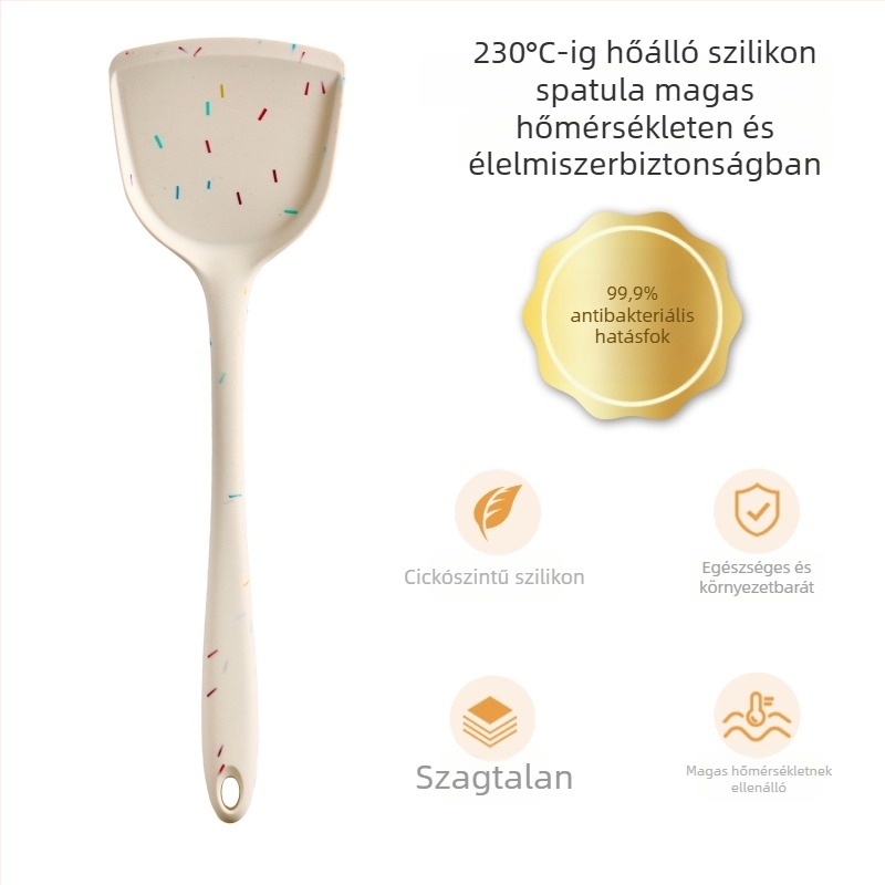 Szilikon spatula és kanál készlet – tapadásmentes, hőálló, csúszásmentes, égési sérülés elleni, szilikon nyél