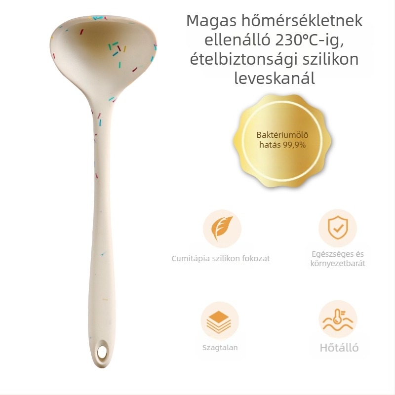 Szilikon spatula és kanál készlet – tapadásmentes, hőálló, csúszásmentes, égési sérülés elleni, szilikon nyél