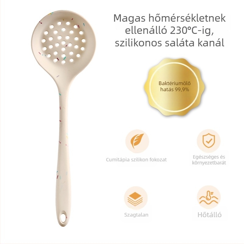 Szilikon spatula és kanál készlet – tapadásmentes, hőálló, csúszásmentes, égési sérülés elleni, szilikon nyél