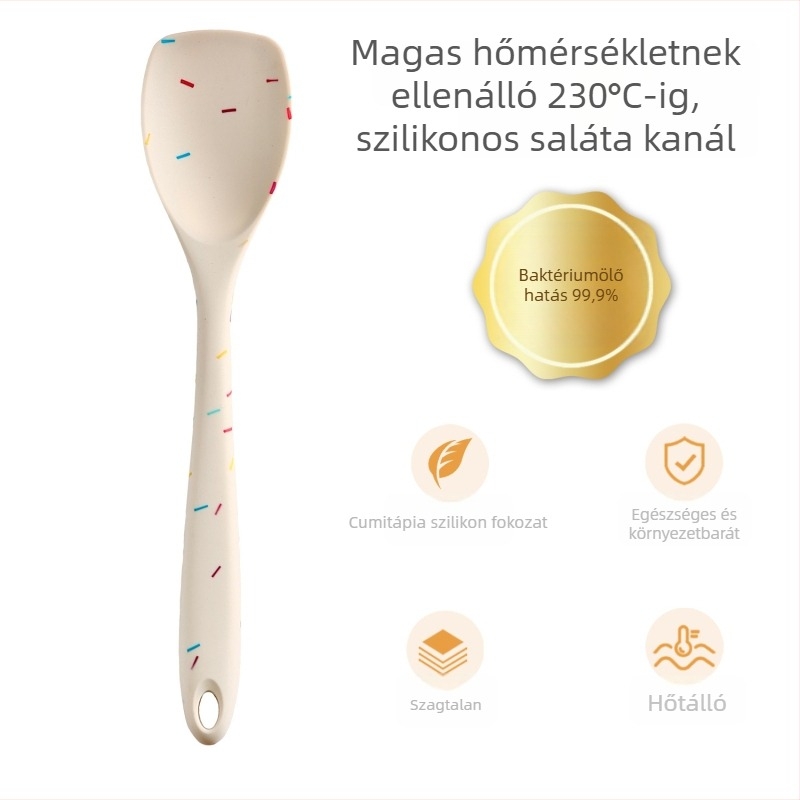 Szilikon spatula és kanál készlet – tapadásmentes, hőálló, csúszásmentes, égési sérülés elleni, szilikon nyél