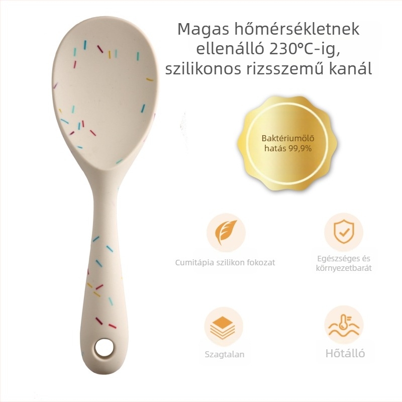 Szilikon spatula és kanál készlet – tapadásmentes, hőálló, csúszásmentes, égési sérülés elleni, szilikon nyél