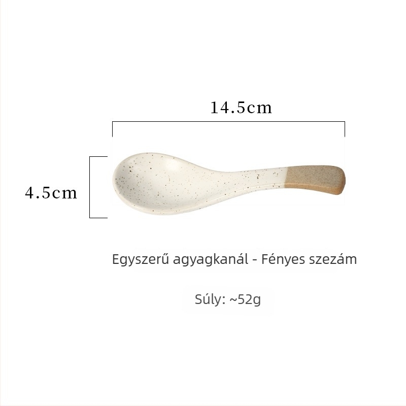 Kerámiás kanalak rizshez, leveshez és vacsorához — minimalist Japán stílusú asztali készlet, egyszínű dizájn, Gabby Ceramics márka, testreszabás elérhető