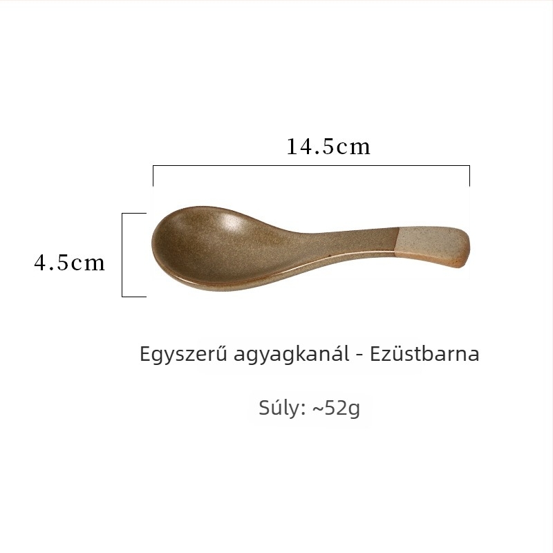 Kerámiás kanalak rizshez, leveshez és vacsorához — minimalist Japán stílusú asztali készlet, egyszínű dizájn, Gabby Ceramics márka, testreszabás elérhető