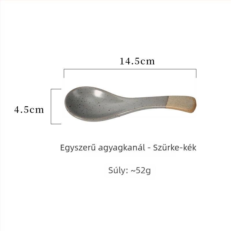 Kerámiás kanalak rizshez, leveshez és vacsorához — minimalist Japán stílusú asztali készlet, egyszínű dizájn, Gabby Ceramics márka, testreszabás elérhető