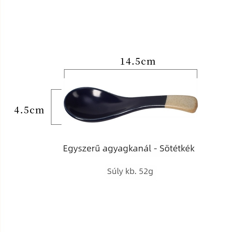 Kerámiás kanalak rizshez, leveshez és vacsorához — minimalist Japán stílusú asztali készlet, egyszínű dizájn, Gabby Ceramics márka, testreszabás elérhető