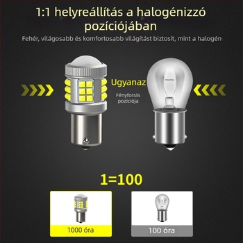 LED autóizzó 1156-33SMD-3030 konvex chip lencsével, jelzőfény, hátramenet és féklámpa világításhoz, 10-30V, 6.85W, 872 lm