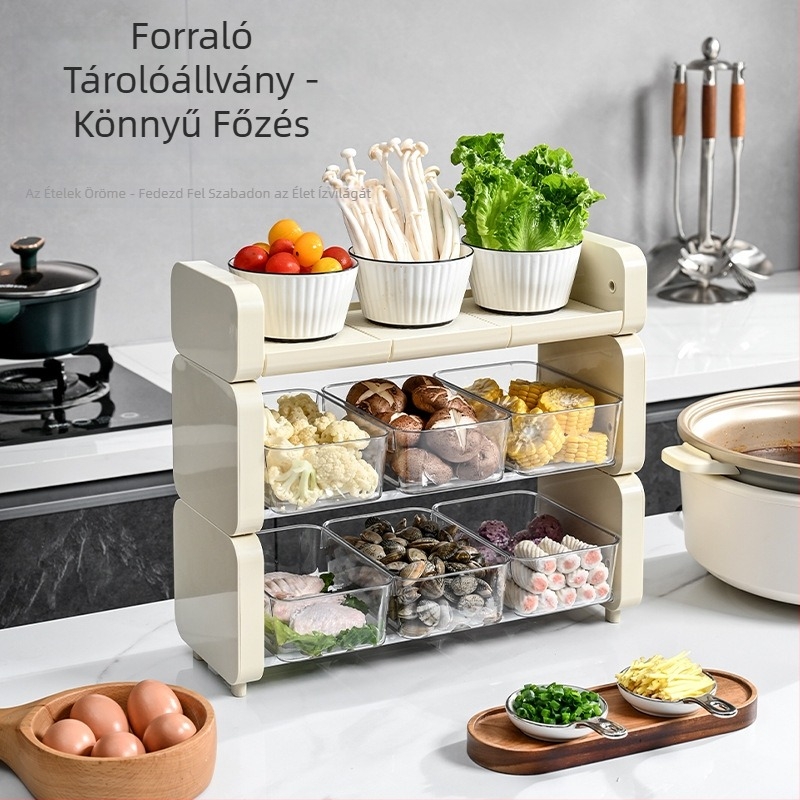 Asztali forgó tároló polc gyümölcsök és nassolnivalók számára | műanyag | márka With Lemon | modell YN-5950 | modern stílus