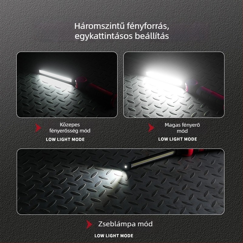 Autójavítási LED munkalámpa, modell L17-1910, 500 lm, újratölthető, 3,7 V, univerzális kompatibilitás