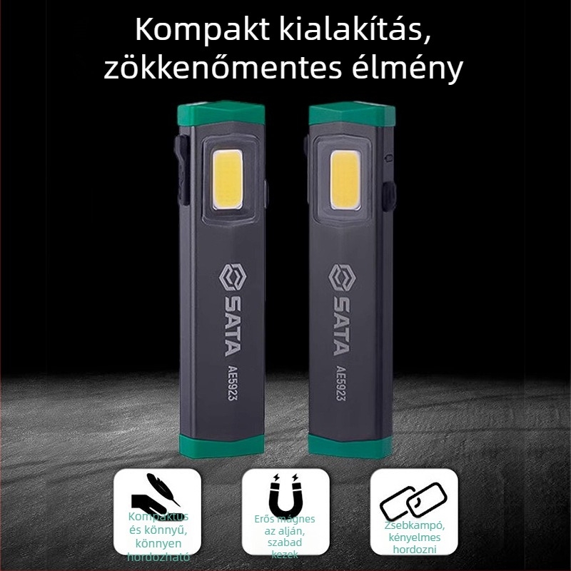 Kültéri fejlámpa, mini újratölthető, mágneses LED, 80–240 lm, ABS ház, 40 g, EU CE tanúsítvány
