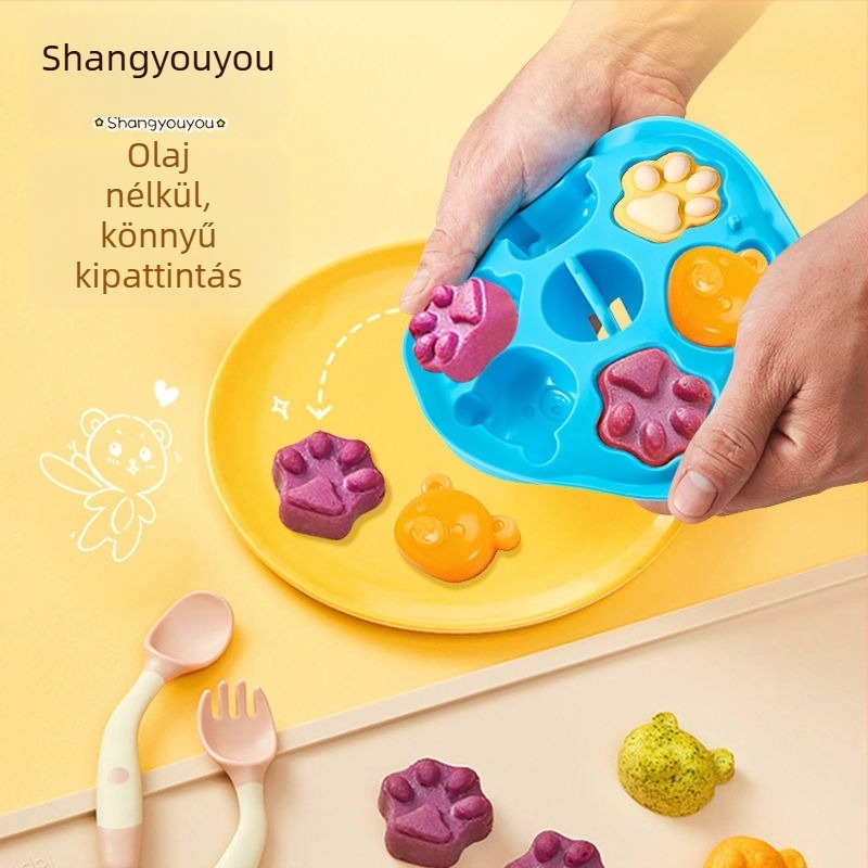 Szilikon sütemény forma, szabályos sokszög alak, állat Jacquard mintázat, gőzölt süteményekhez és bébiételekhez