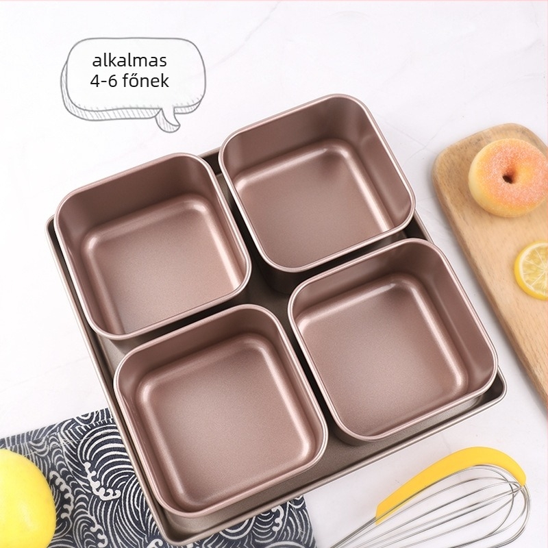 Gu yi tapadásmentes négyszögletes torta forma magasított és mélyített dizájnnal, vízfürdő kompatibilis otthoni használatra