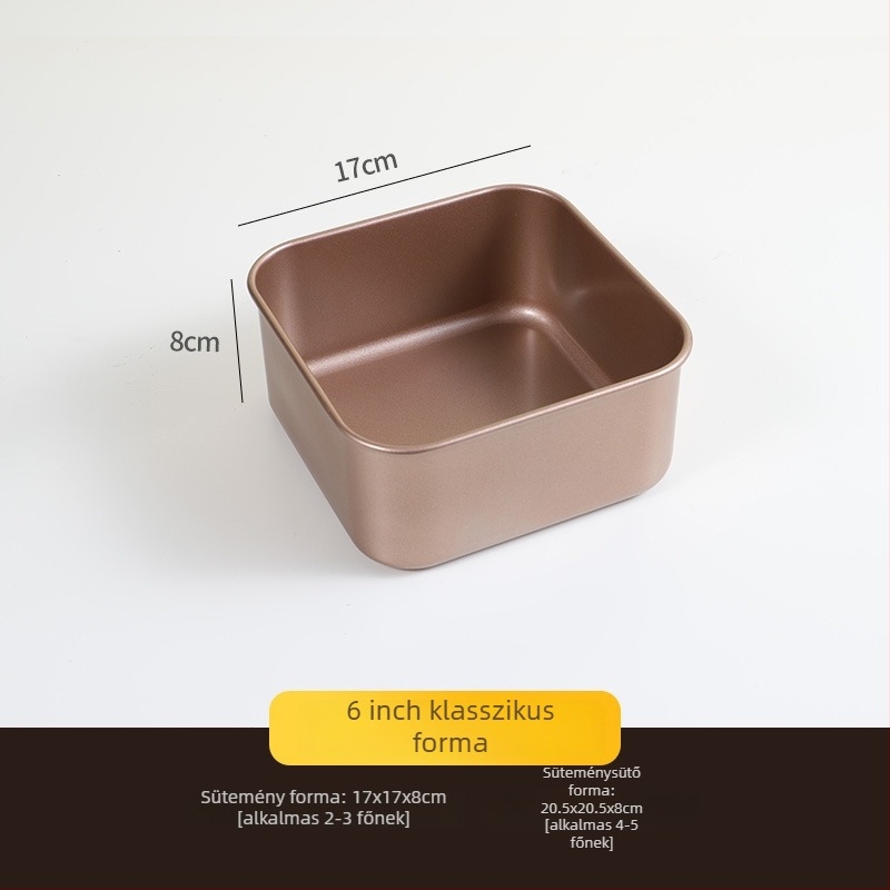 Gu yi tapadásmentes négyszögletes torta forma magasított és mélyített dizájnnal, vízfürdő kompatibilis otthoni használatra