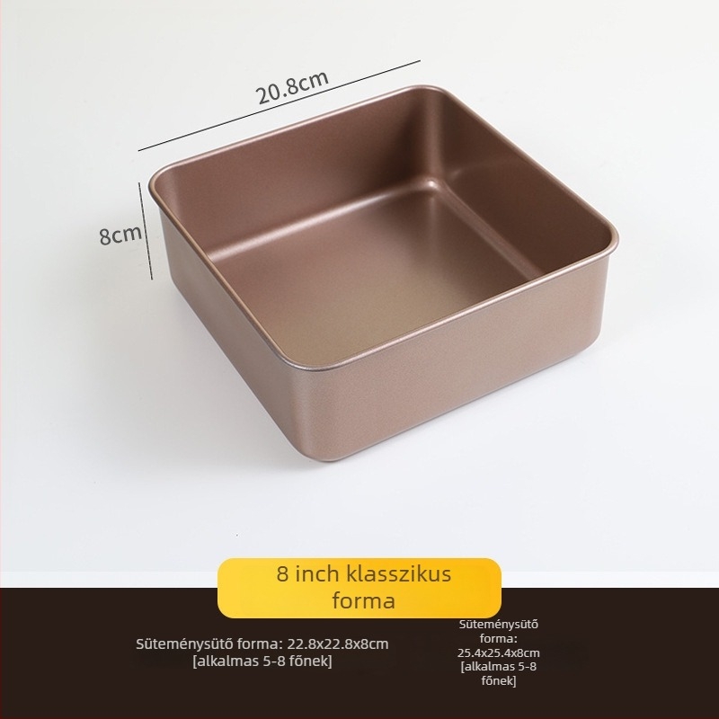 Gu yi tapadásmentes négyszögletes torta forma magasított és mélyített dizájnnal, vízfürdő kompatibilis otthoni használatra