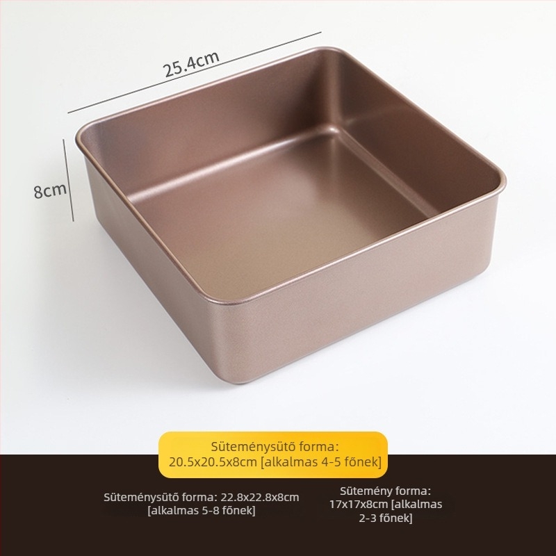 Gu yi tapadásmentes négyszögletes torta forma magasított és mélyített dizájnnal, vízfürdő kompatibilis otthoni használatra