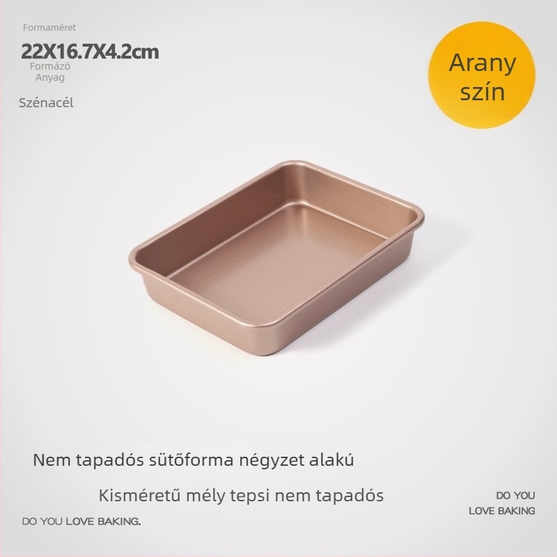 Gu yi tapadásmentes négyszögletes torta forma magasított és mélyített dizájnnal, vízfürdő kompatibilis otthoni használatra